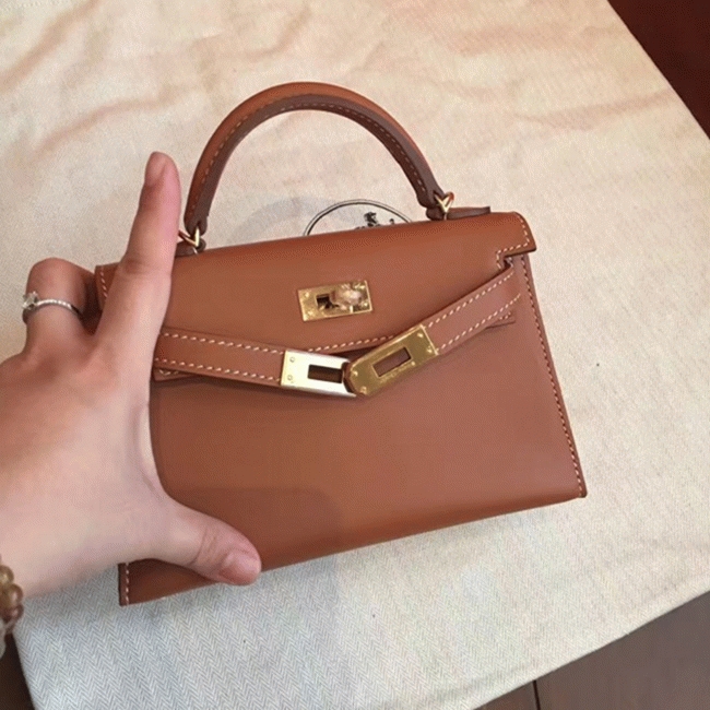Gold Swift Replica Hermes Kelly 20cm Premium Quality Bag angle 4
