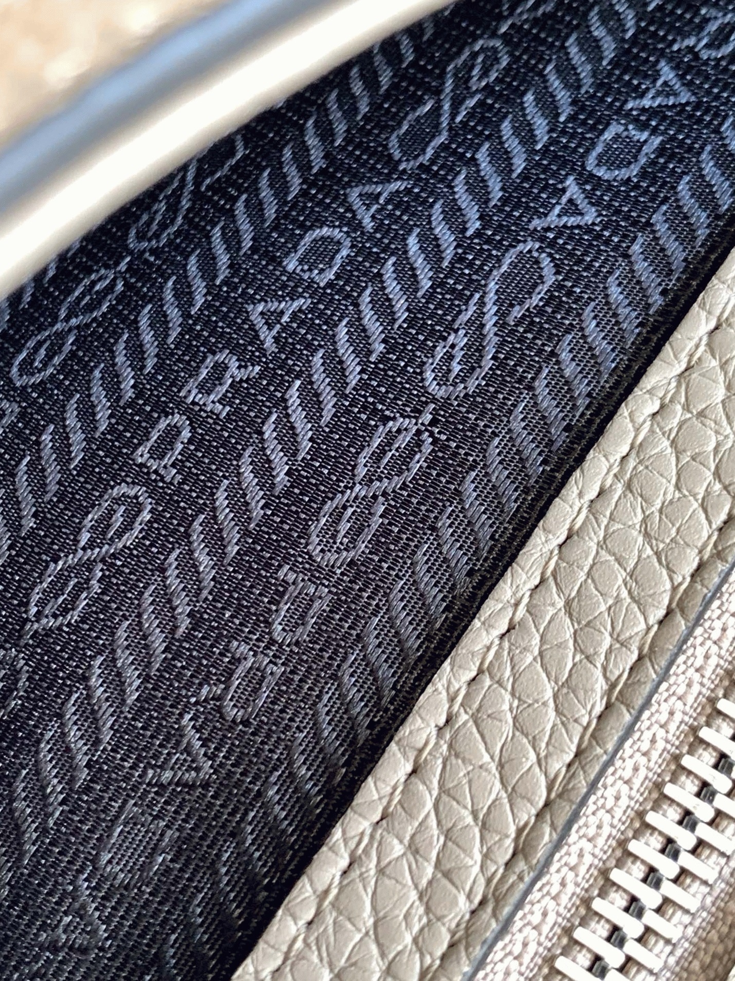 Prada Flap Shoulder Bag Imitation in Grey angle 4