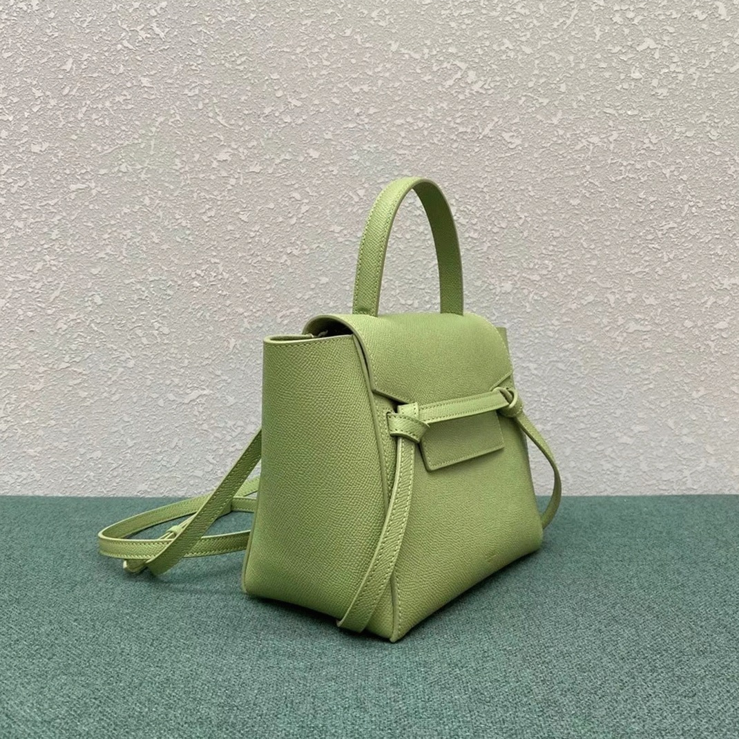 Celine Belt Nano Bag Fake in Sage angle 4