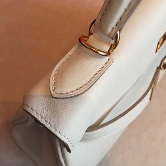 Ivory Swift Fake Hermes Kelly Retourne 32cm Refined Purse angle 4