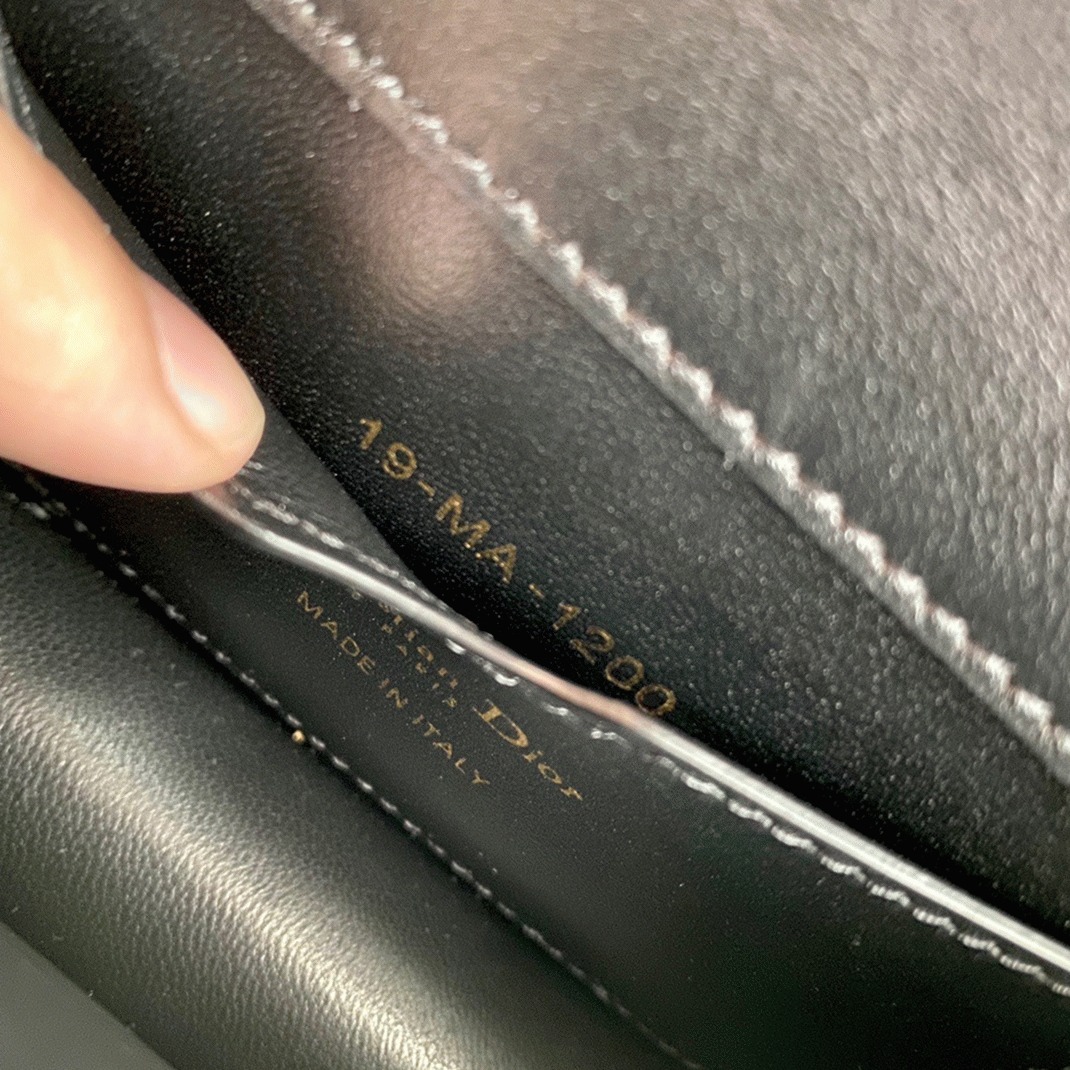 Dior 30 Montaigne Micro Bag Fake in Black Box Calfskin angle 5