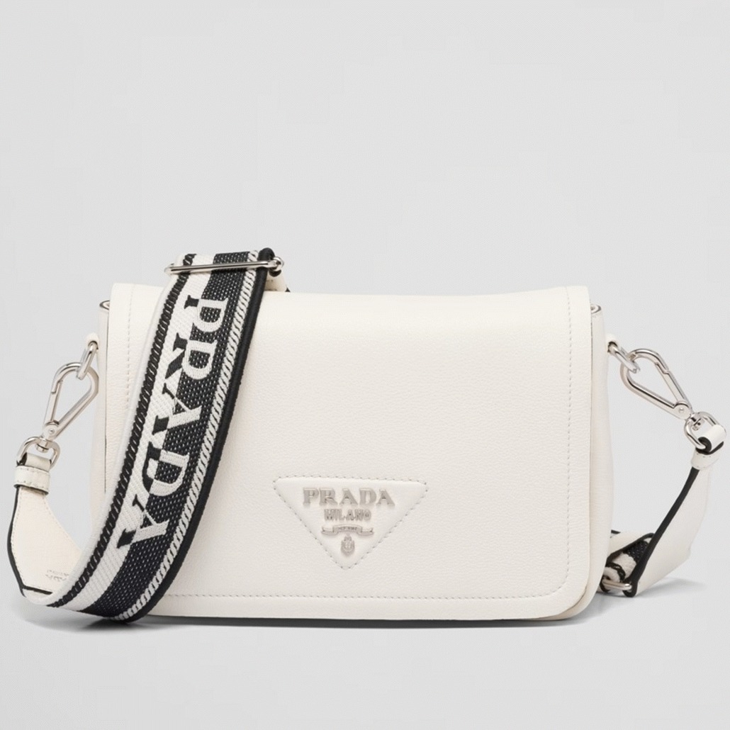 Prada Flap Shoulder Bag Replica in White