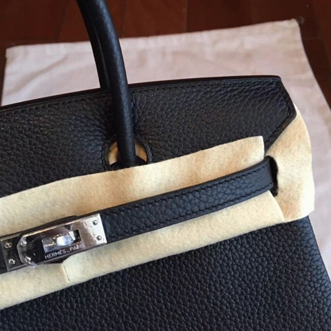 AAAAA Class Black Hermes Birkin 25cm Copy Bag angle 5
