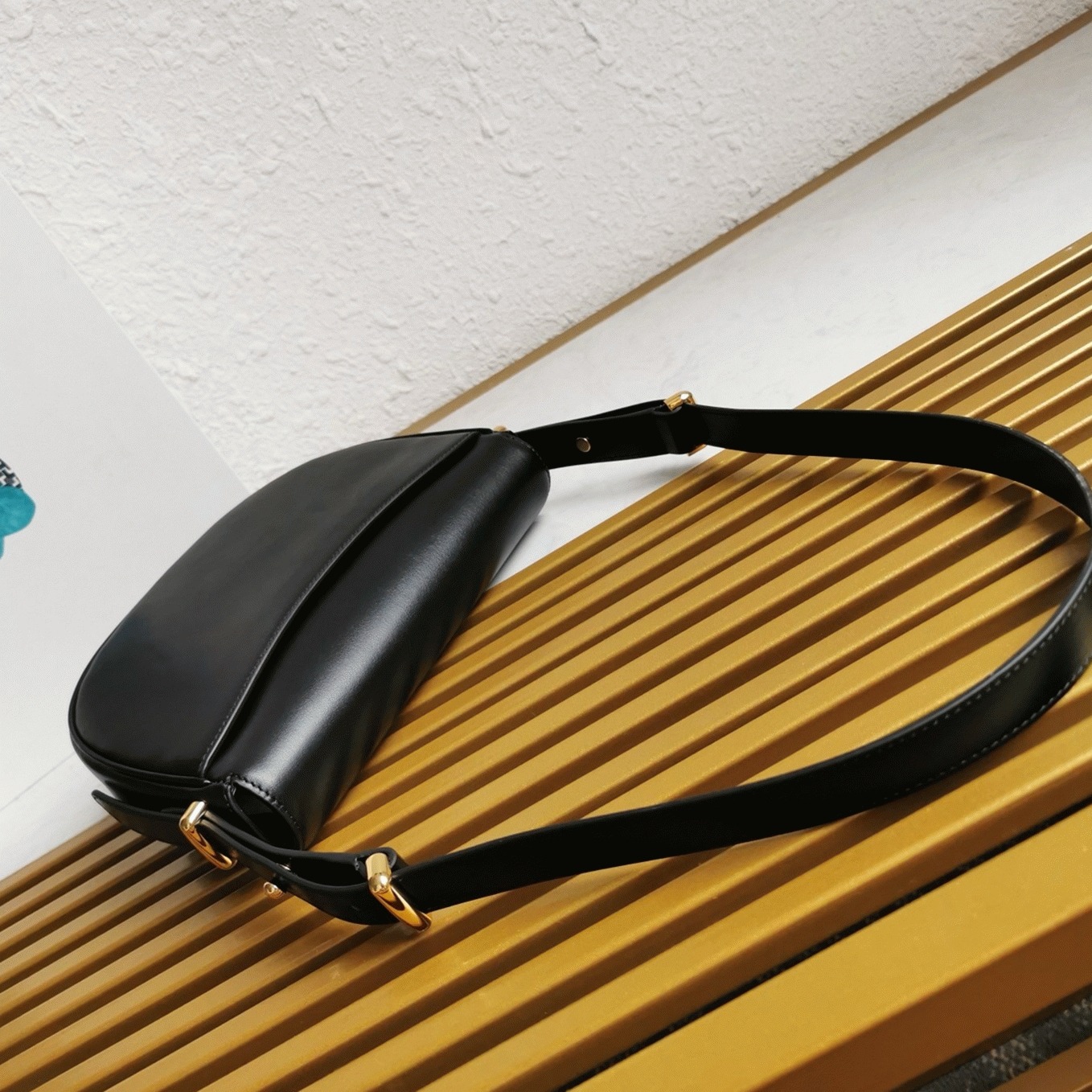 Black Prada Arque Shoulder Bag with Flap Fake angle 5