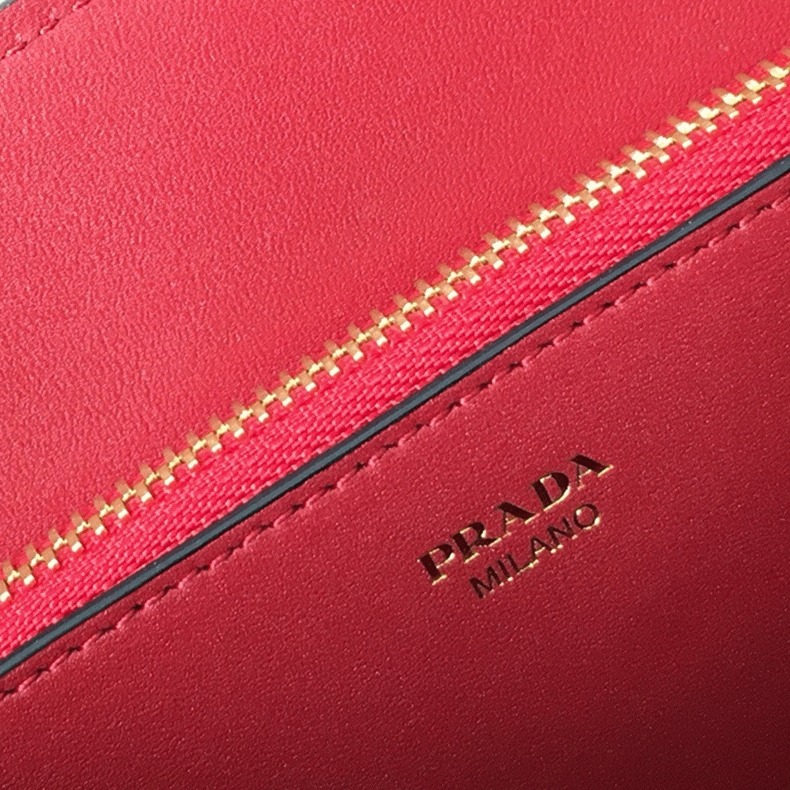 Prada Monochrome Small Bag Knockoff in Red angle 2