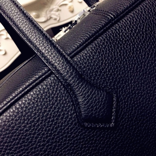 Black Designer Replica Hermes Victoria II 35cm Bag angle 5