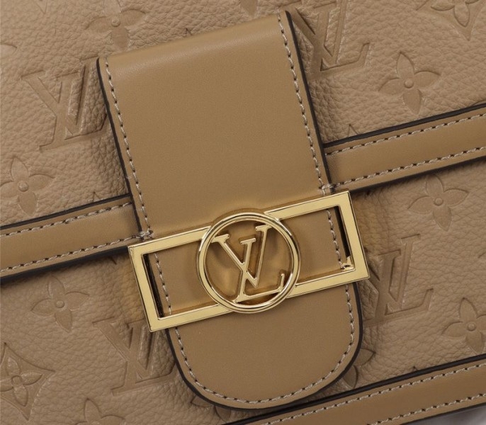 Louis Vuitton Monogram Empreinte Dauphine Bag In Brown angle 2
