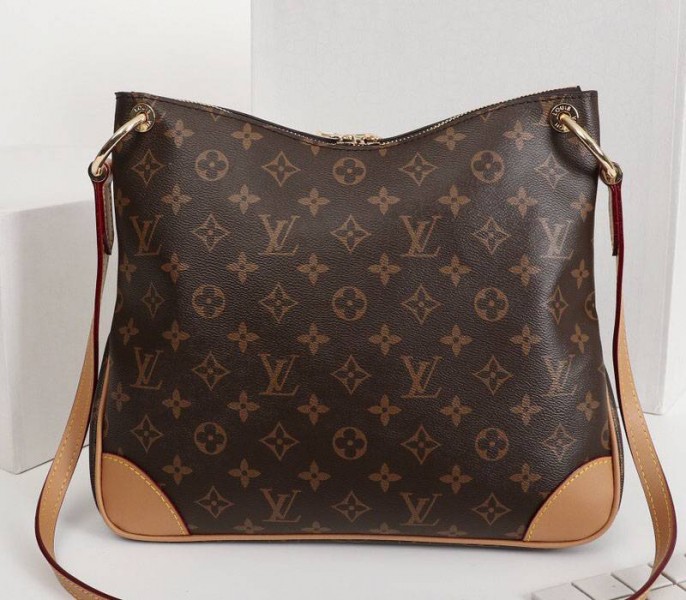 Louis Vuitton Monogram Canvas Odeon MM Bag In Natural angle 5