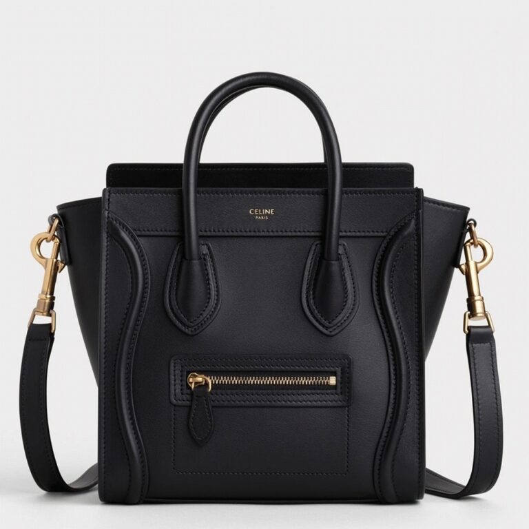 Celine Nano Luggage Tote Bag Replica in Black