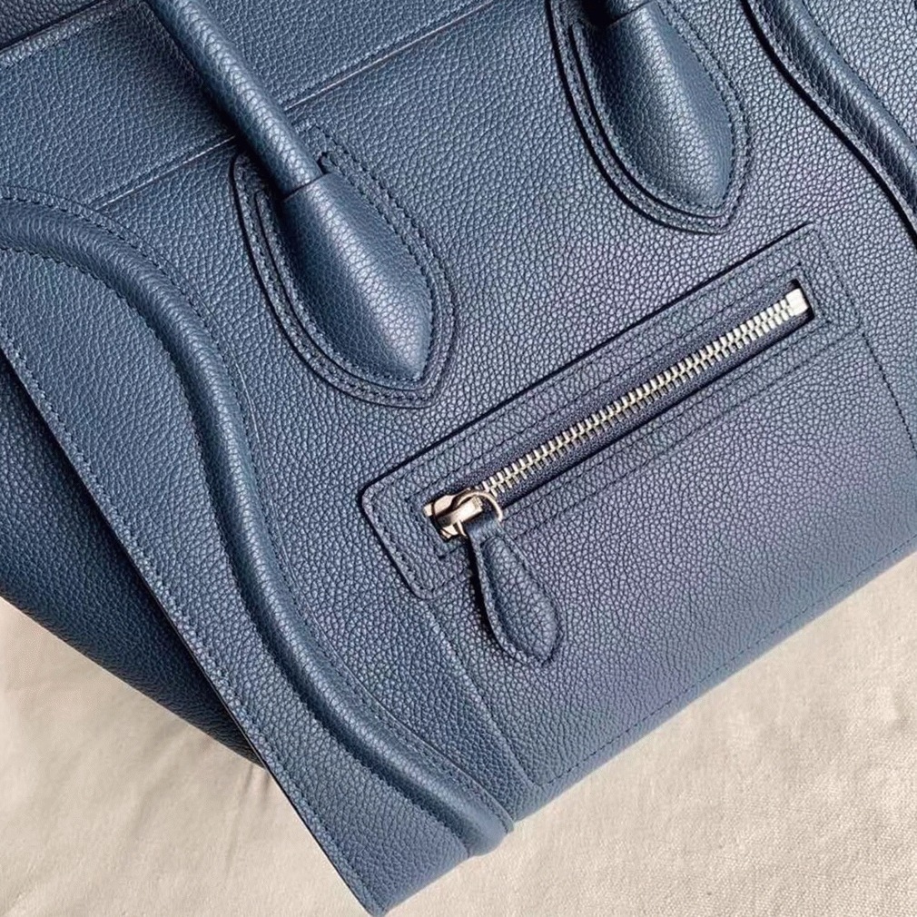 Celine Micro Luggage Tote Bag Imitation in Navy Blue angle 5