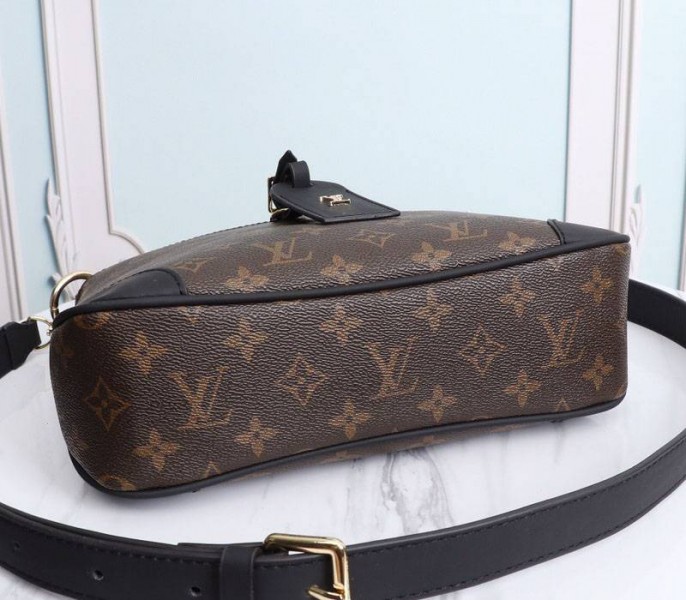 Louis Vuitton Monogram Canvas Odeon PM Bag In Black angle 4