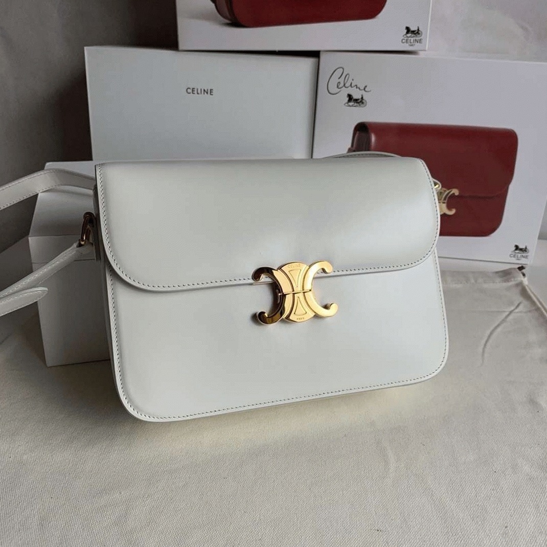 Top Quality Replica Celine Triomphe Large Bag In White angle 5