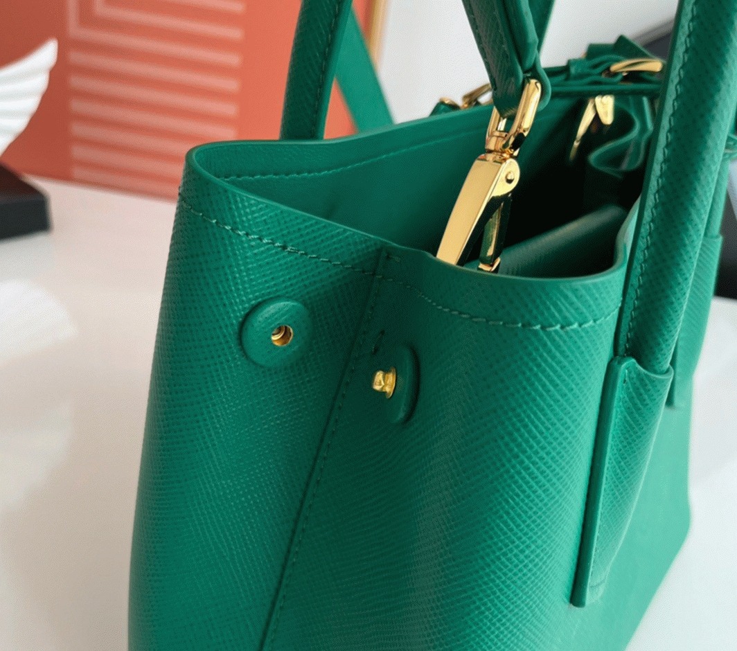 Green Prada Double Mini Bag Best Replica angle 2