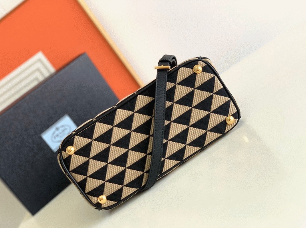 Prada Galleria Small Bag Replica in Jacquard Fabric angle 5