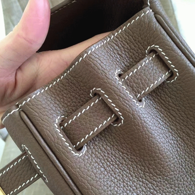 Etoupe Clemence Copy Top Quality Hermes Kelly Retourne 32cm Bag angle 3