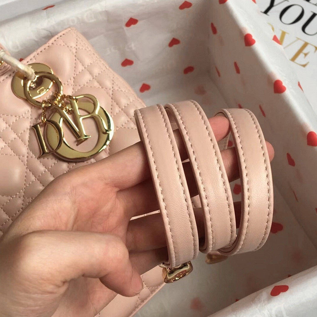 Dior Lady Dior Medium Bag Replica in Powder angle 2