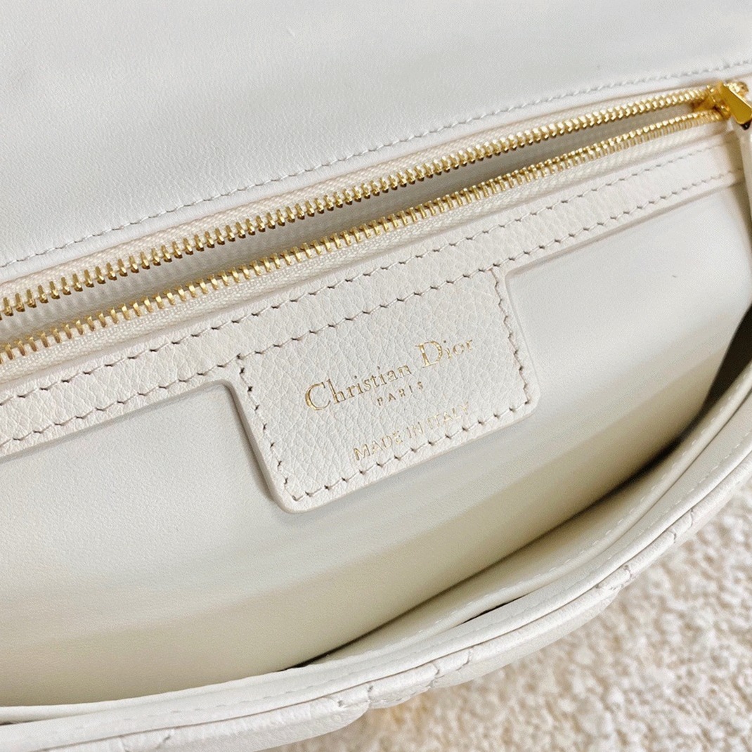 Dior Caro Large Bag Replica in White angle 4