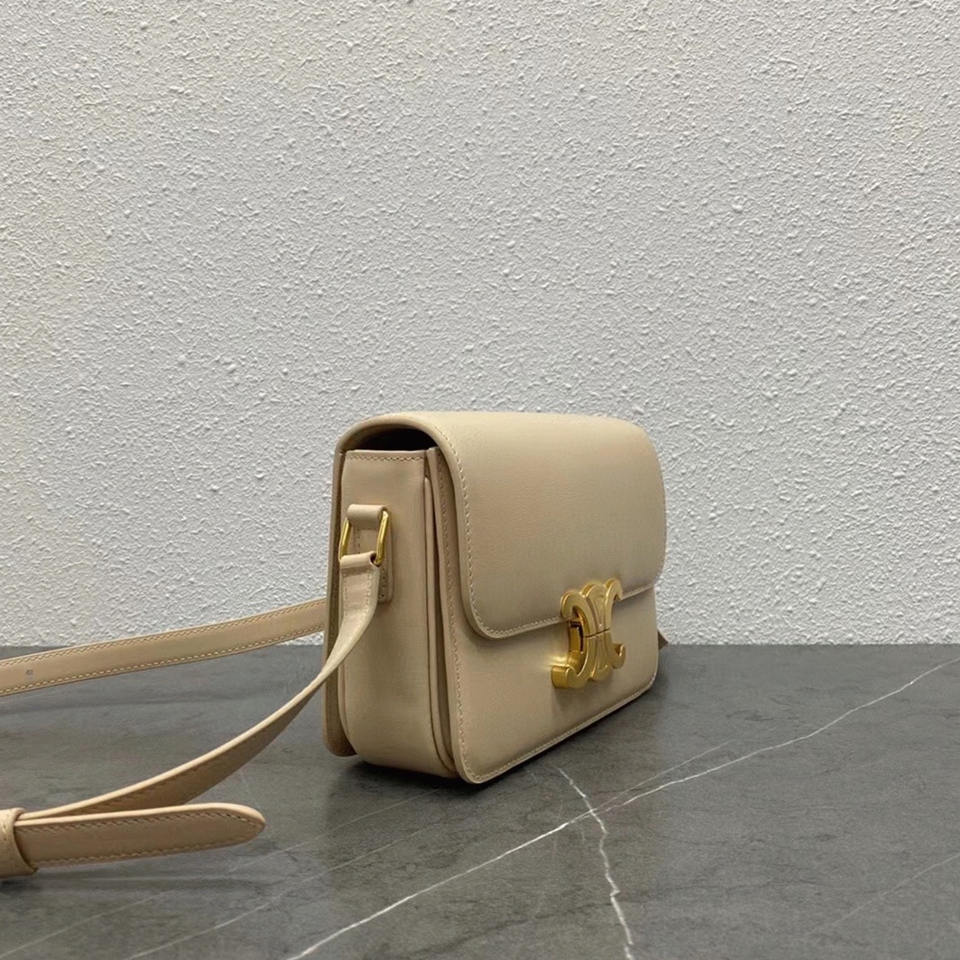 Top Quality Imitation Celine Triomphe Teen Bag In Nude angle 3