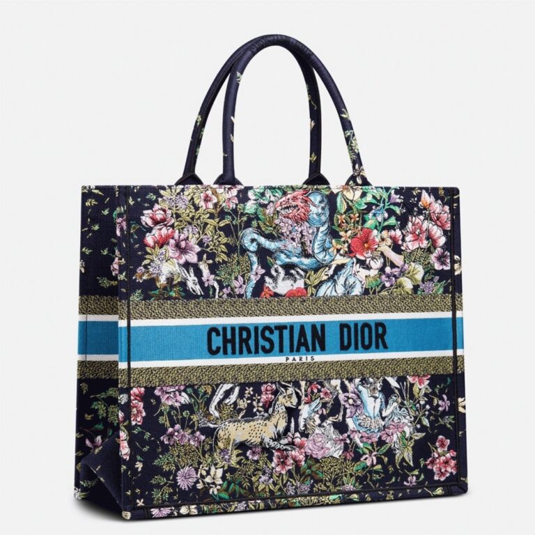 Dior Large Book Tote Bag Fake in Blue D-Constellation Embroidery