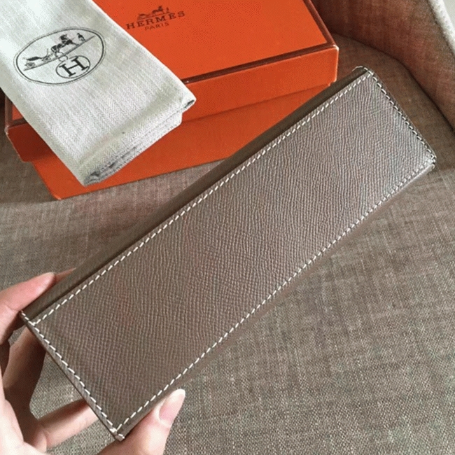 Etoupe Epsom Top Replica Hermes Kelly Pochette Mini Handbag angle 5