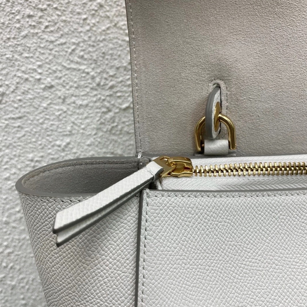Celine Micro Belt Bag Replica in White angle 5