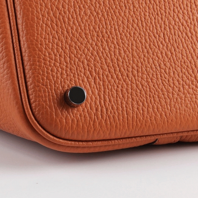 Orange knockoff Hermes Picotin Lock handbag angle 3