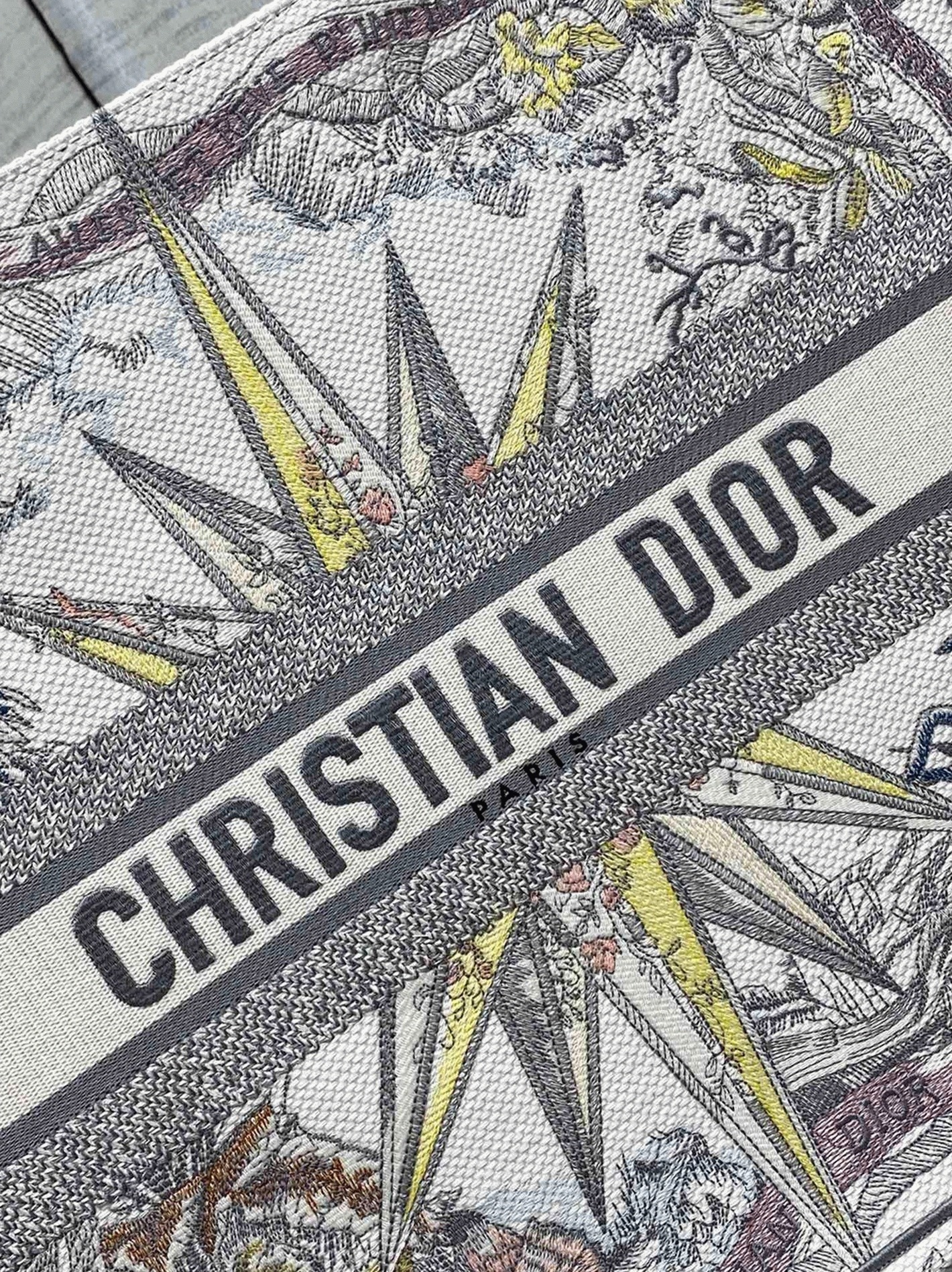 Dior Large Book Tote Bag Replica in Multicolor Rêve d Infini Embroidery angle 2