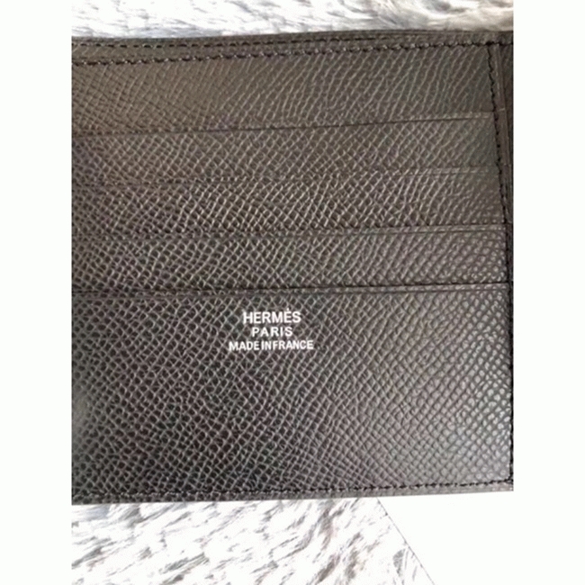 Black Hermes Copernic compact wallet angle 3