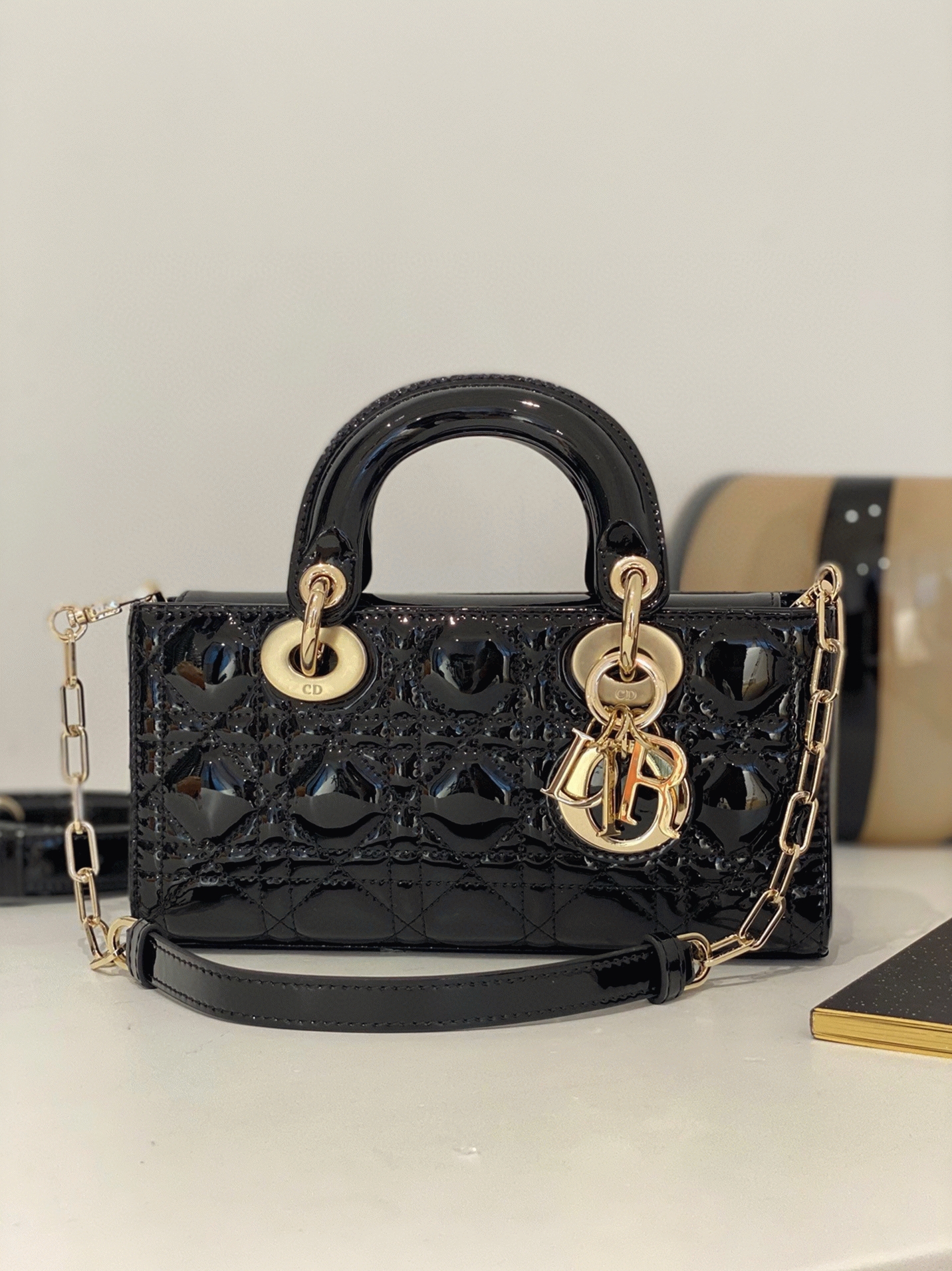 Dior Lady D-Joy Small Bag Fake in Black angle 5