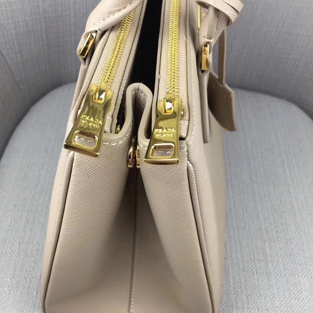 Prada Galleria Large Bag Fake in Grey angle 2