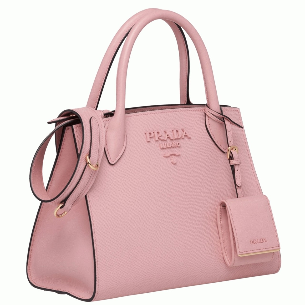 Prada Monochrome Small Bag Replica in Pink