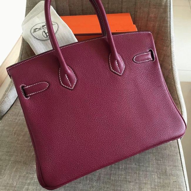 Ruby Color AAA Replica Hermes Birkin 30cm Handbag angle 3
