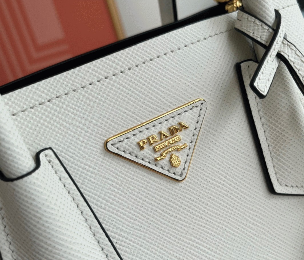 White Prada Double Mini Bag Replica angle 2
