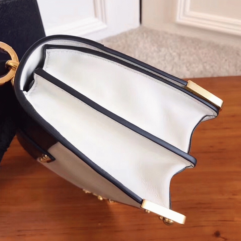 White/Black Prada Cahier Shoulder Bag Knockoff angle 3