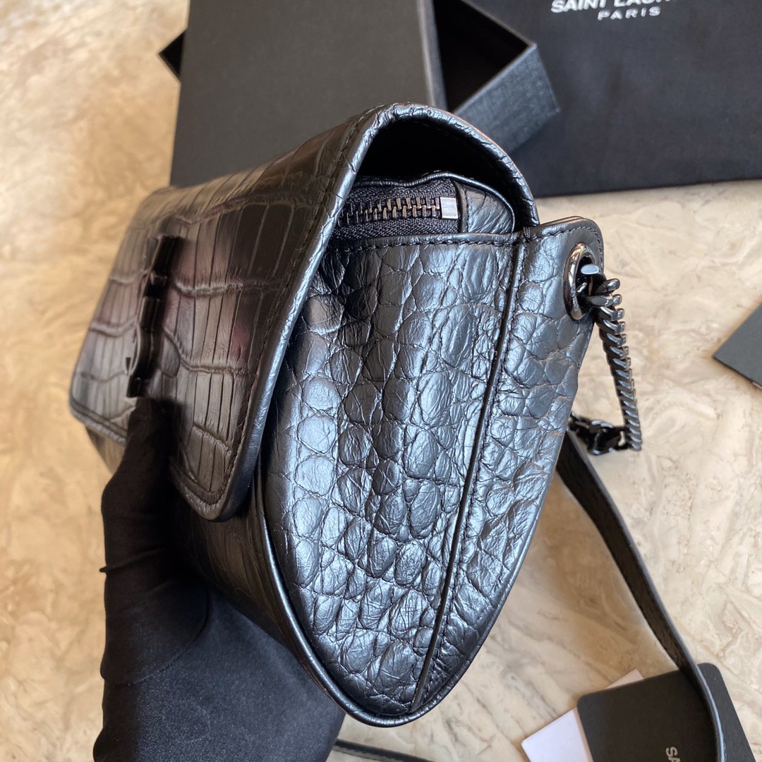 NIKI BODY BAG IN CROCODILE-EMBOSSED LEATHER angle 5
