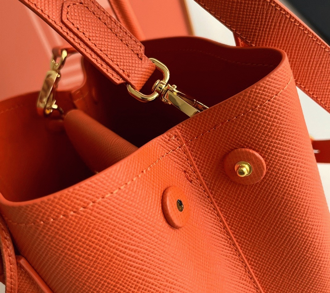 Orange Prada Double Mini Bag Knockoff angle 2