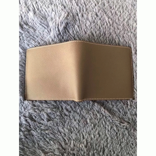 Taupe best replica Hermes Copernic compact wallet angle 2
