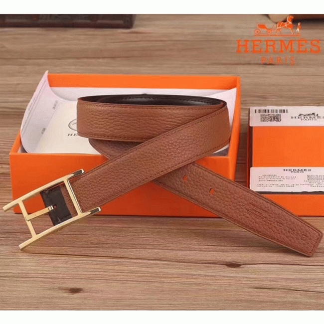 1:1 replica Hermes Quentin reversible belt in brown tone angle 3
