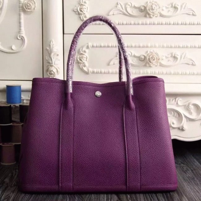 Purple Fake Hermes Garden Party 36cm Tote with Bold Hue