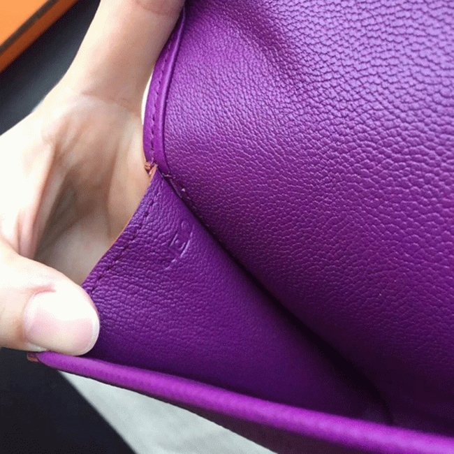 Cyclamen Replica 1:1 Hermes Jige Elan 29 Bright Pink Clutch angle 5