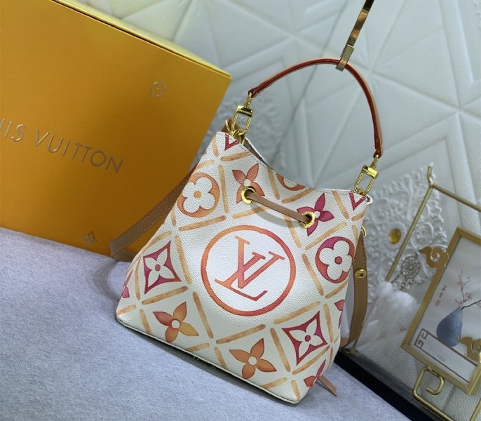 Louis Vuitton LV By The Pool Monogram Tiles Canvas NeoNoe BB Bag In Coral angle 3