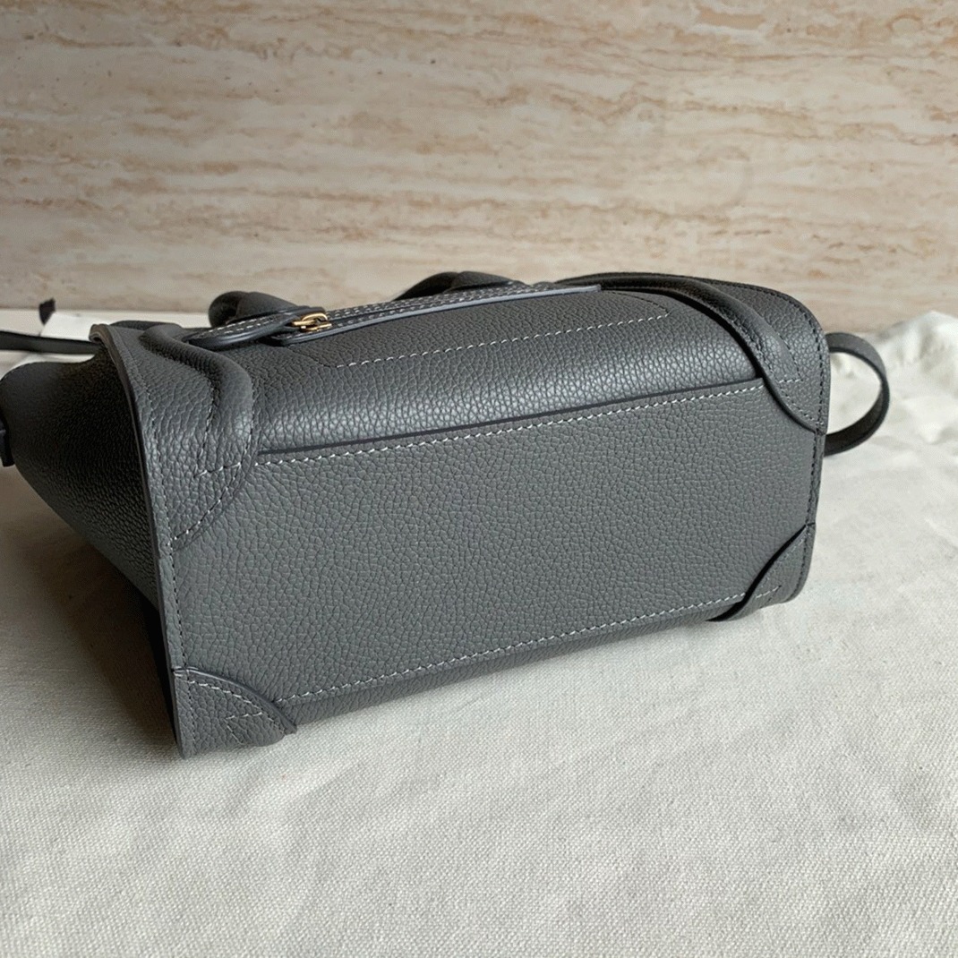 Celine Nano Luggage Tote Bag Faux in Kohl angle 4