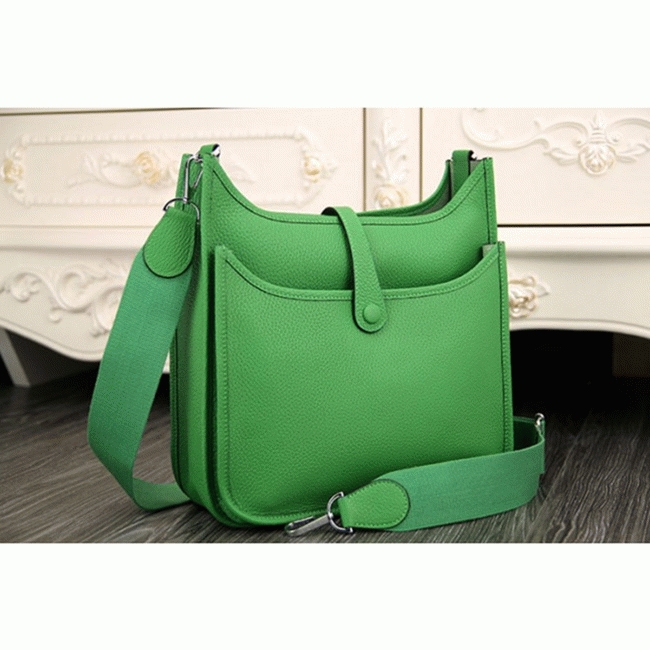 Bamboo Color Fake Luxury Hermes Evelyne III PM Crossbody Bag angle 3