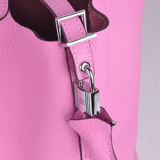 Pink replica designer Hermes Picotin Lock handbag angle 3