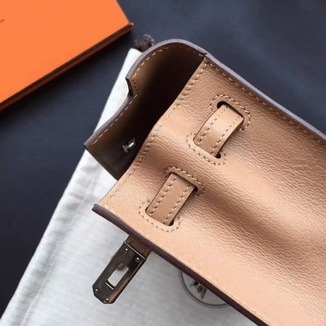 Brown Swift Leather High Quality Replica Hermes Kelly Danse Classic Purse angle 2