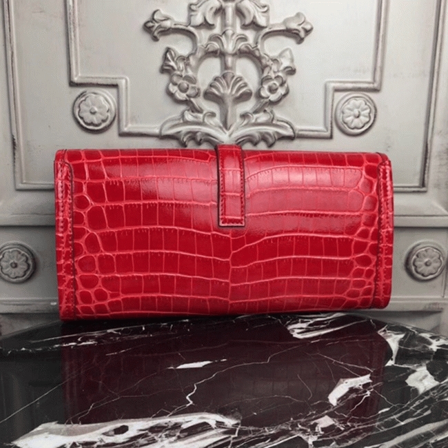 Red fake Hermes Jige Elan 29 clutch bag angle 3