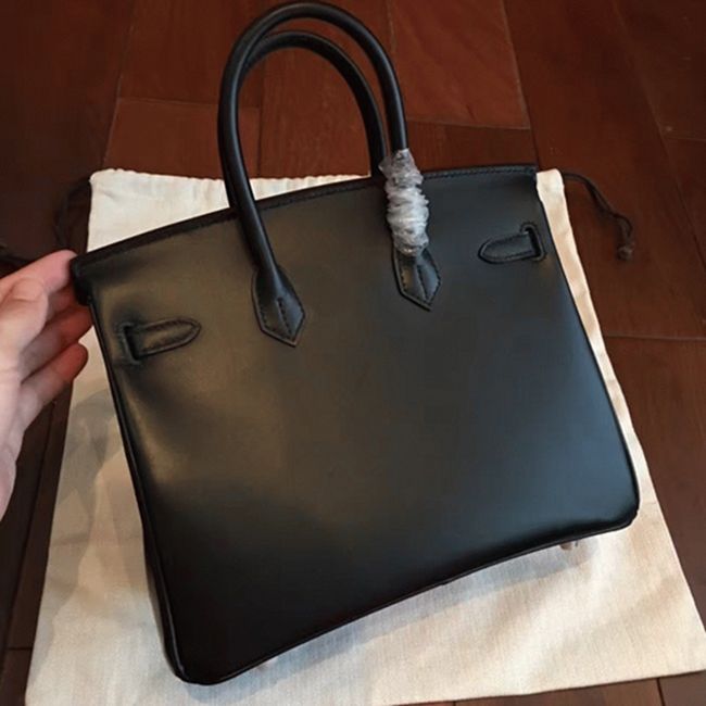 Classic Black Hermes Birkin 25cm Luxury Replica angle 2