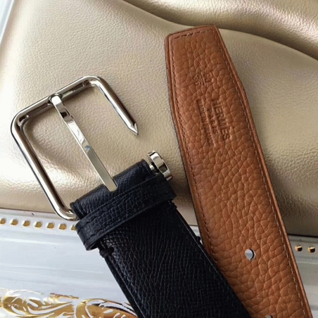 Top-rated fake Hermes Lennox belt in black angle 5
