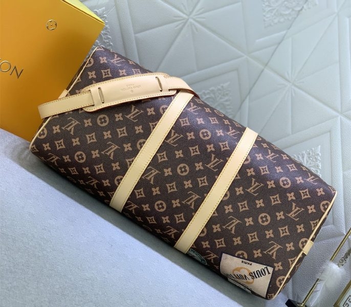 Louis Vuitton Flight Mode Monogram Canvas Keepall Bandouliere 45 Travel Bag angle 4