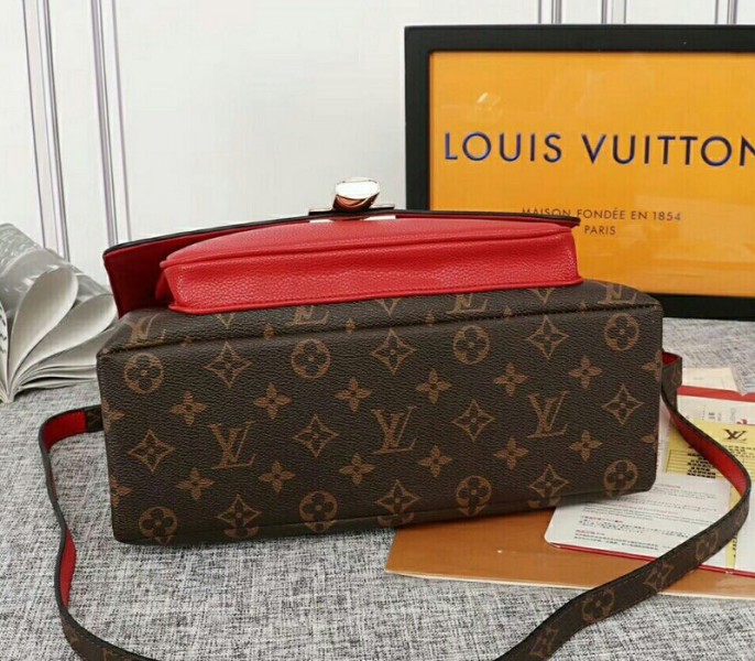 Louis Vuitton Monogram Canvas Marignan Bag In Coquelicot Red angle 3